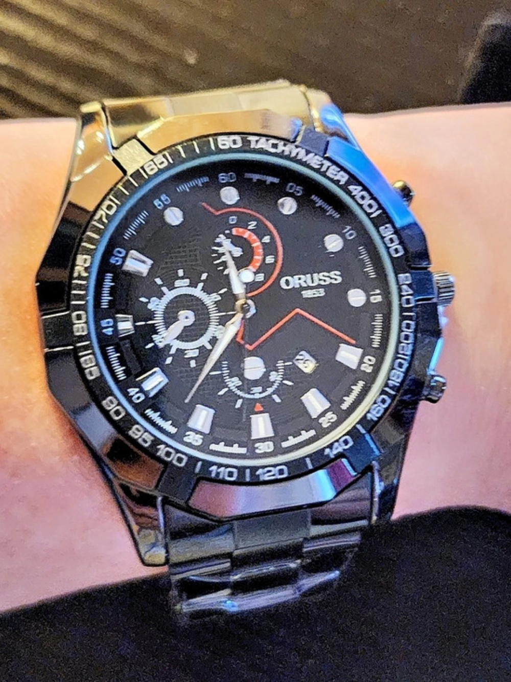 Oruss 1853 Quartz Chronograph Watch Black